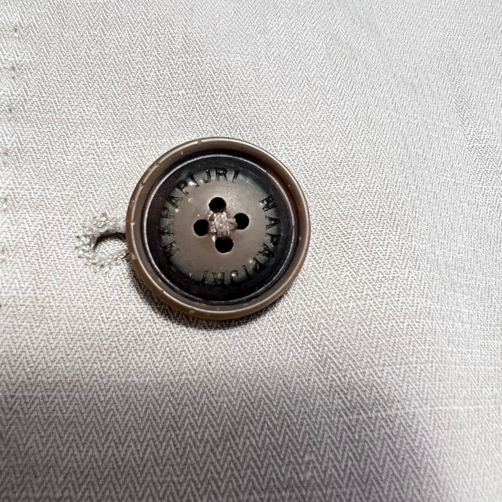 Napapijri Blazer Mens XL Beige Linen Blend Unstructured Herringbone Neutral - Picture 15 of 16
